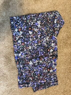 lululemon athletica Black Floral Leggings with Purple, White & Rust Accents